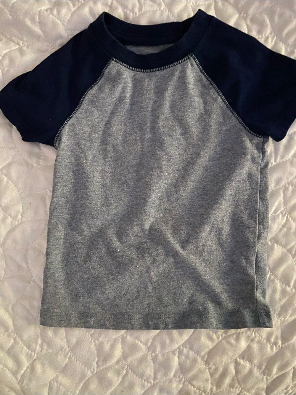 Cat & Jack Navy and Heather Gray Raglan Short Sleeve Tee